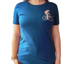 T-SHIRT MATINGOLD STAMPA CAVALLO IN BICICLETTA da DONNA - 3503