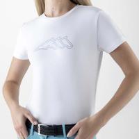 T-SHIRT DONNA CON LOGO EQUILINE STRASS in COTONE