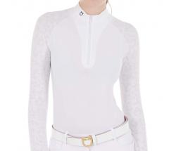 POLO DA CONCORSO EQUESTRO DONNA CON INSERTI IN MESH LEOPARDATO - 9884