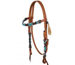 TESTIERA WESTERN IN CUOIO CON PERLINE NAVAJO - 4338