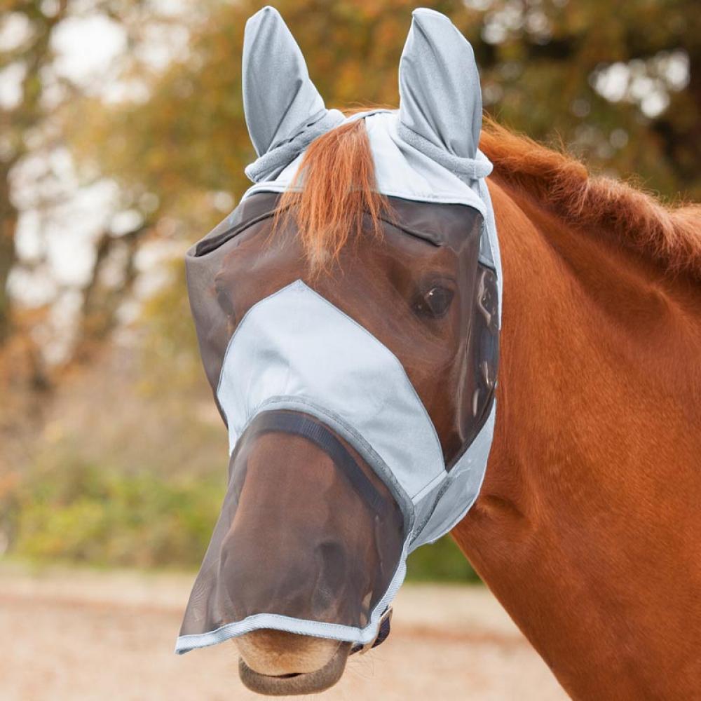 0586 - MASCHERA RETE ANTI INSETTI PER CAVALLO CON MAGLIA SOFFICE