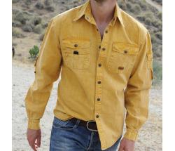 CAMICIA UNISEX AUSTRALIANA IN CANVAS A MANICA LUNGA MUSTARD - 4055