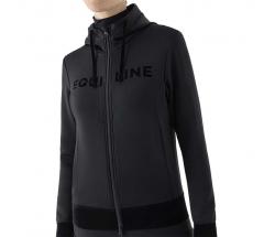 FELPA EQUILINE CON CAPPUCCIO E ZIP DA DONNA FASCIA IN VELLUTO - 9232